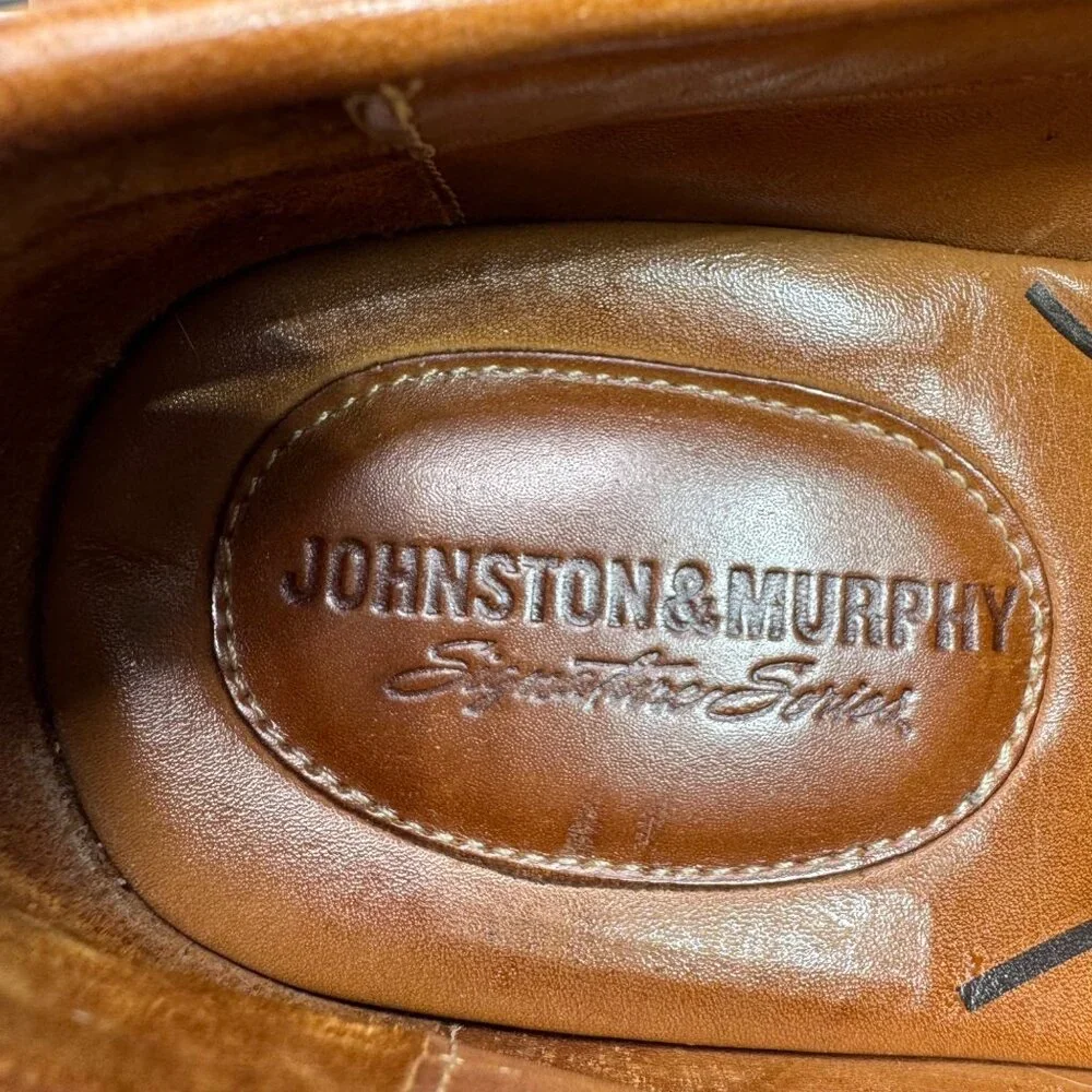 Johnston & Murphy Mens Size 9M Brown Leather Tassel Loafers Casual or Dress Shoe - Picture 5 of 9